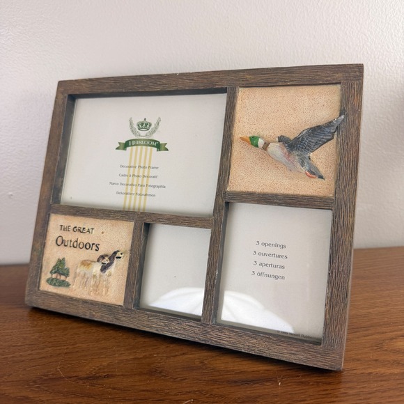 Heirloom Other - Heirloom Hunting Photo Frame Mallard Duck Dog 3 Opening Cabin Lodge Decor